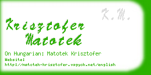 krisztofer matotek business card